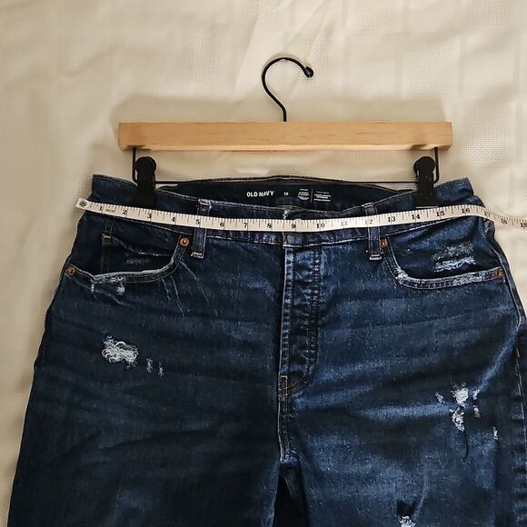 Dark Blue Distressed High-Rise Women's Jeans - Picture 3 of 16